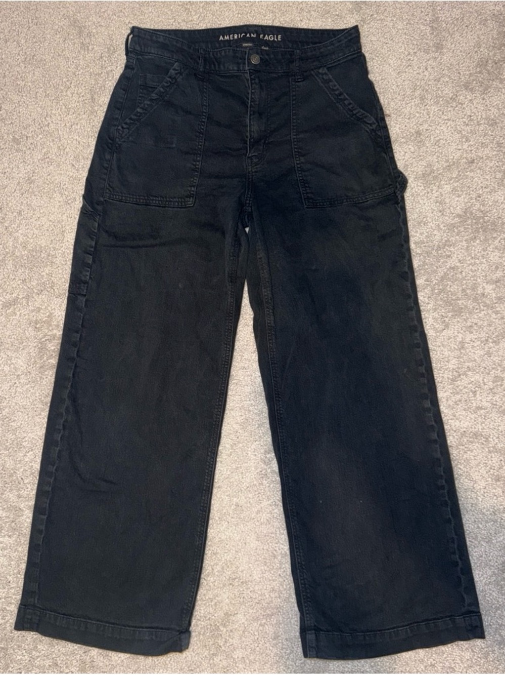 American Eagle Outfitters Men's Black Relaxed Carpenter Jeans